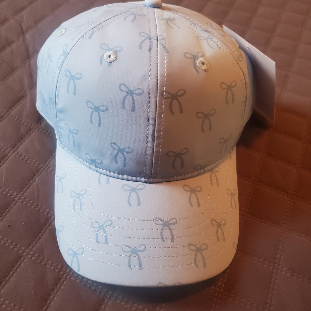 Light Blue Bow-Print Baseball Cap